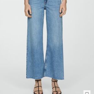 Mango Light Blue High-Waist Wide-Leg Jeans